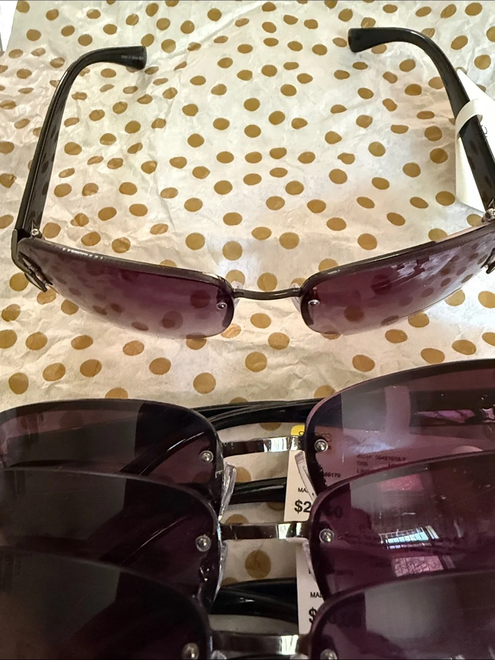 Black Gradient Rimless Women's Sunglasses -Sears
